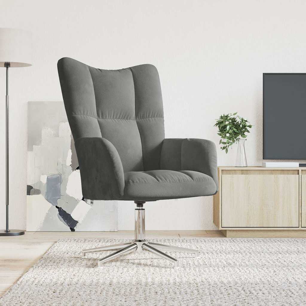 vidaXL Sillón de relax de terciopelo gris oscuro