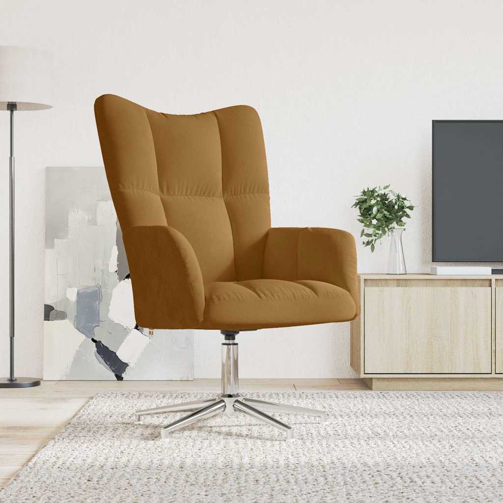 vidaXL Sillón de relax de terciopelo marrón