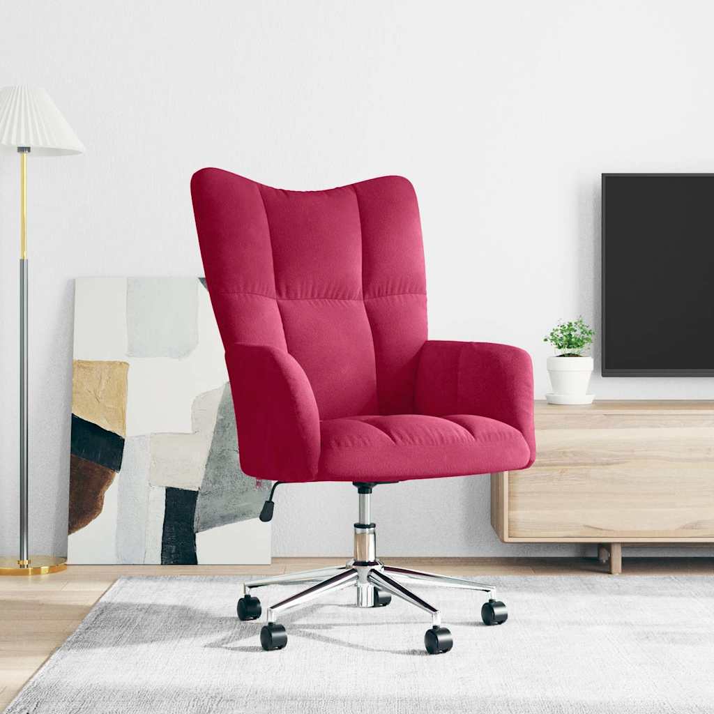 vidaXL Sillón de relax de terciopelo rojo vino tinto