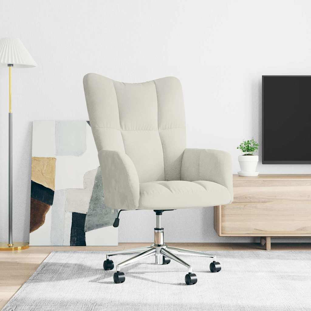 vidaXL Sillón de relax de terciopelo color blanco crema