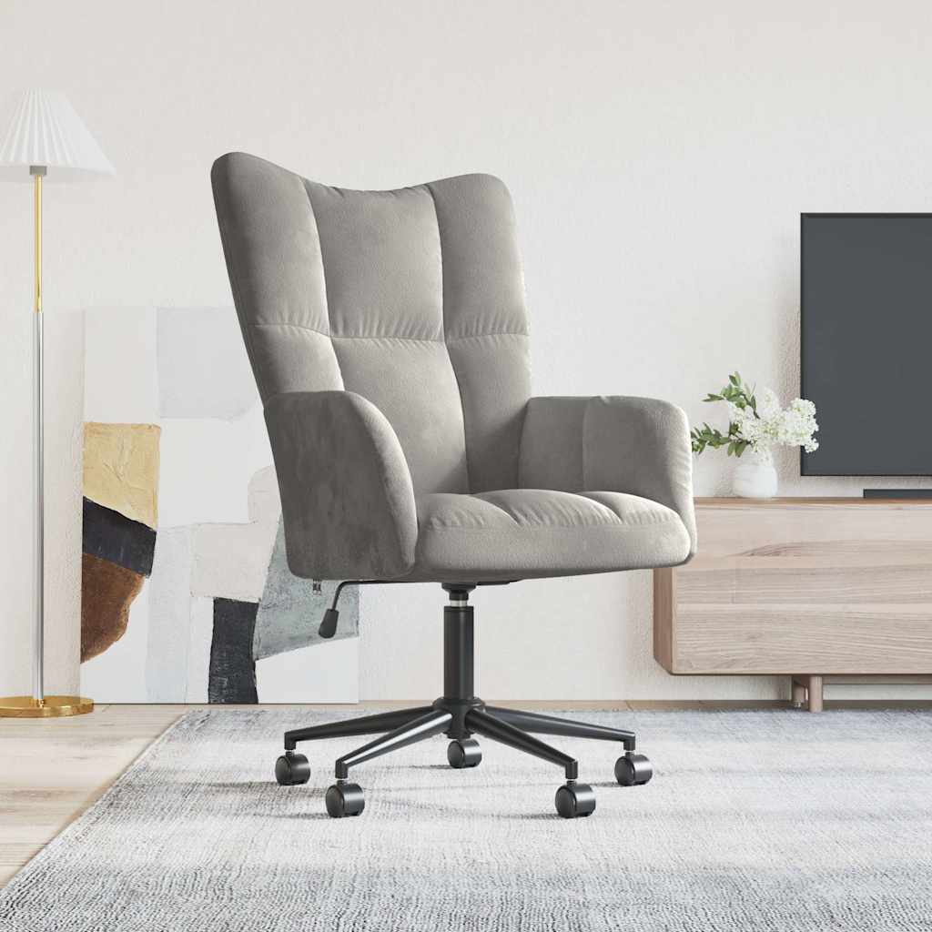 vidaXL Sillón de relax de terciopelo gris claro