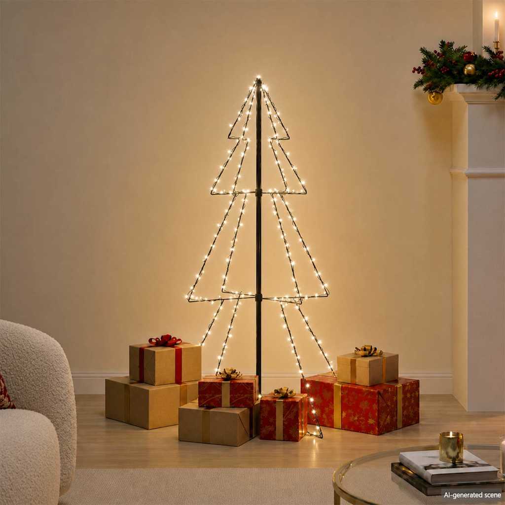 vidaXL Árbol de Navidad 160 LEDs interior y exterior 78x120 cm