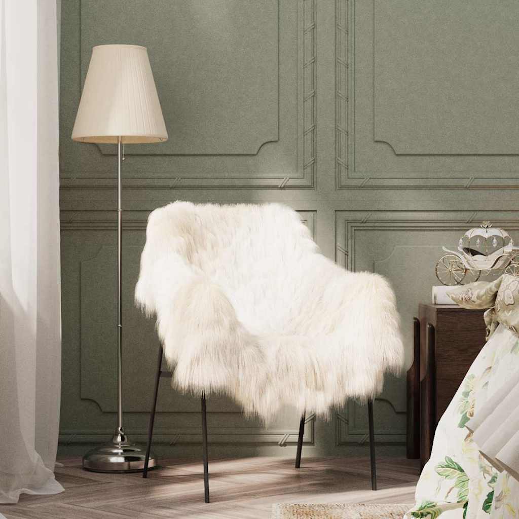 vidaXL Cubierta de asiento de piel de oveja islandesa crema 70x110 cm