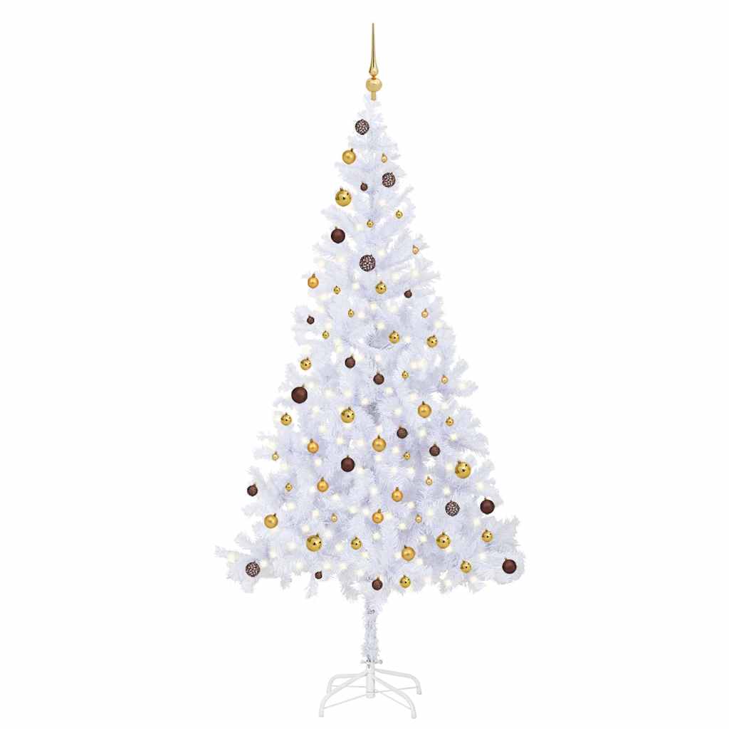 vidaXL Árbol de Navidad artificial con luces y bolas 910 ramas 210 cm