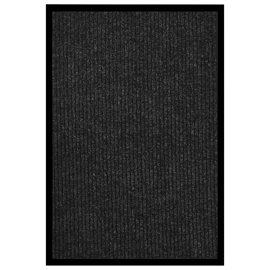 vidaXL Felpudo de rayas gris antracita 80x120 cm