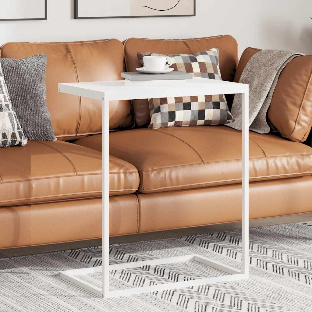 vidaXL Mesa auxiliar de madera contrachapada blanco 55x35x66 cm