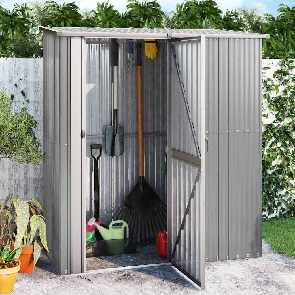 vidaXL Cobertizo de jardín acero galvanizado gris 180,5x97x209,5 cm