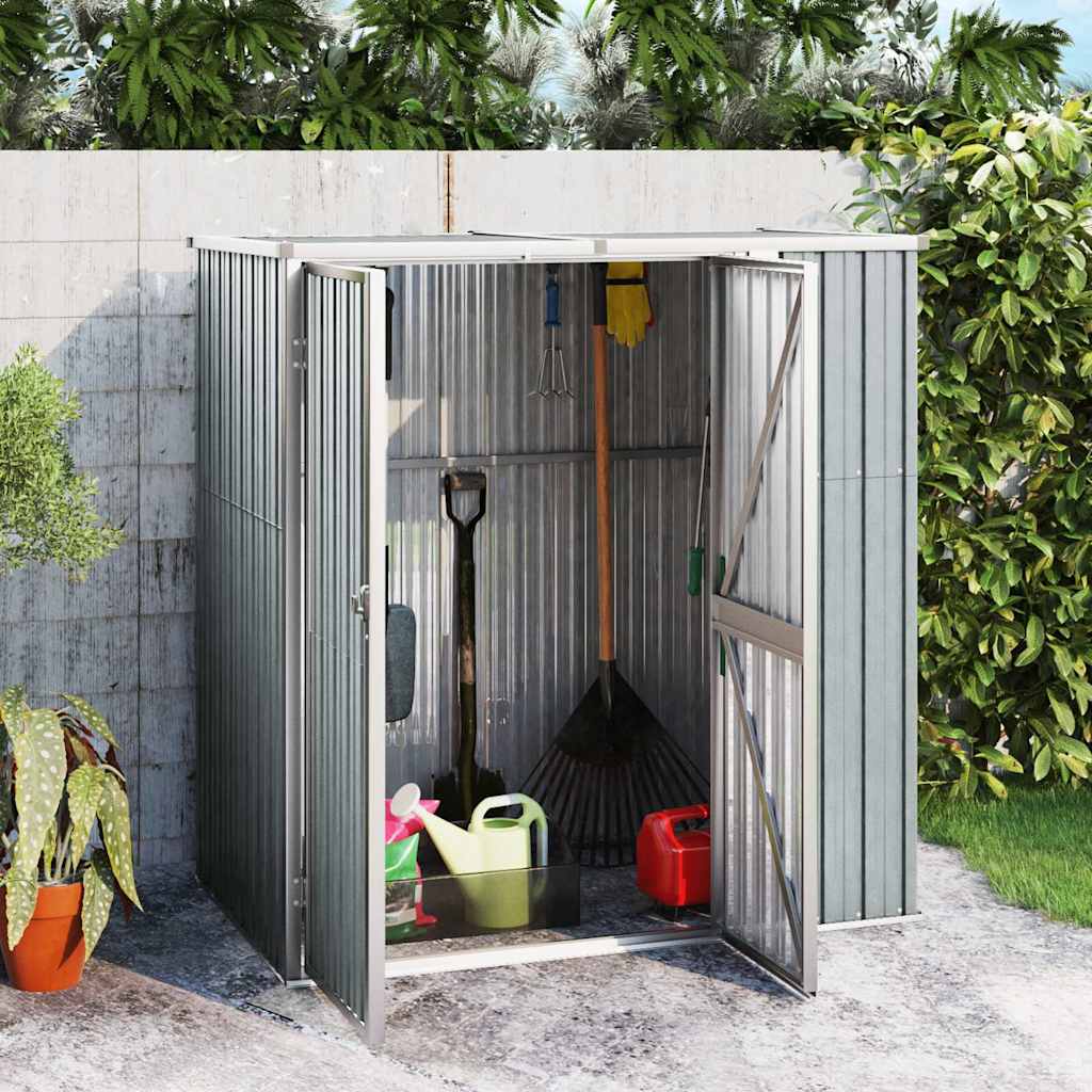vidaXL Cobertizo herramientas jardín acero galvanizado 161x89x161 cm