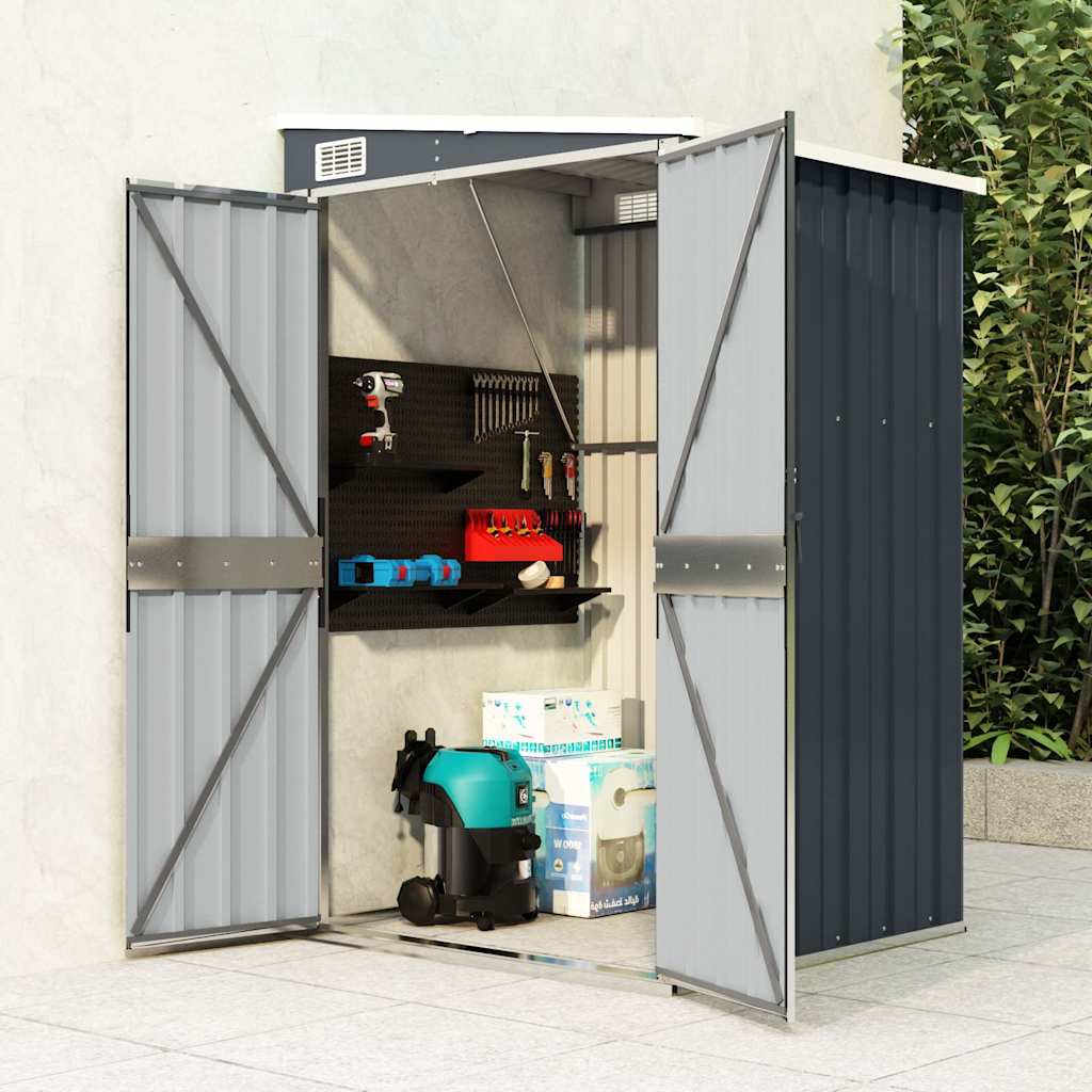 vidaXL Cobertizo de jardín de pared acero galvanizado 118x100x178 cm