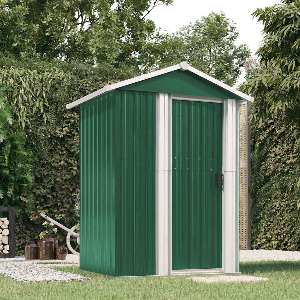 vidaXL Cobertizo de jardín acero galvanizado verde 126x97,5x177 cm