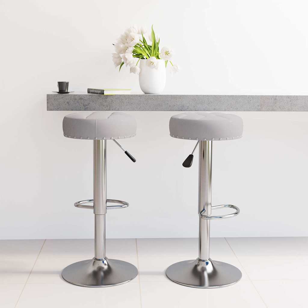 vidaXL Taburetes de cocina 2 unidades tela gris