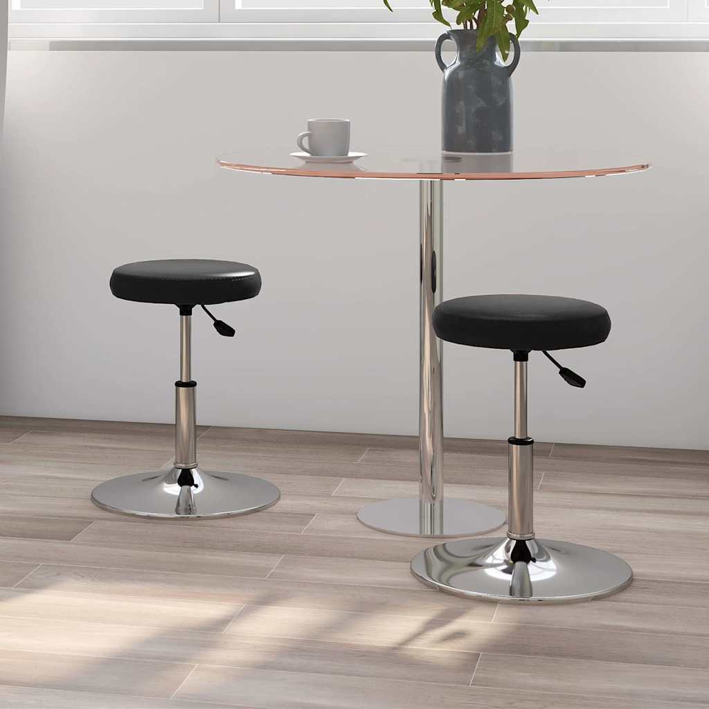 vidaXL Sillas de comedor 2 unidades cuero sintético negro