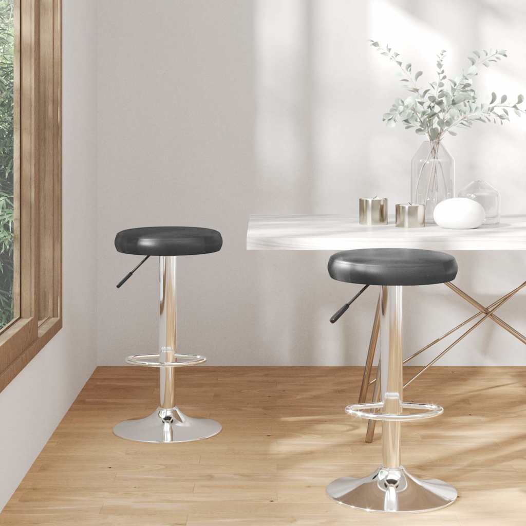 vidaXL Taburetes de cocina 2 unidades cuero sintético negro