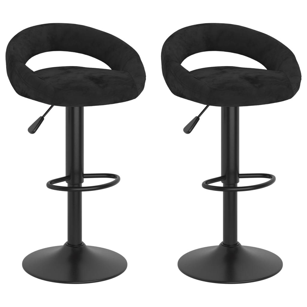 vidaXL Taburetes de cocina 2 unidades terciopelo negro
