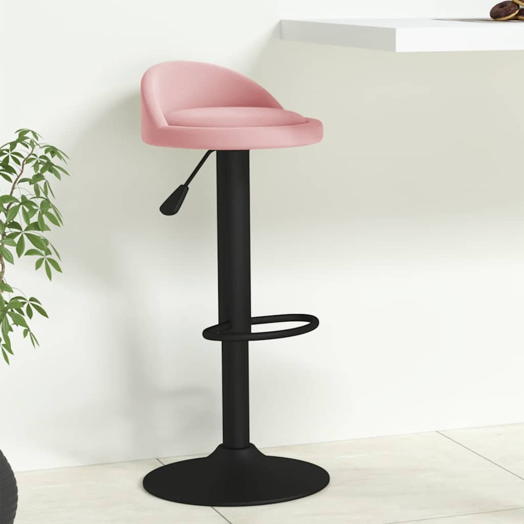 vidaXL Taburete de cocina de terciopelo rosa