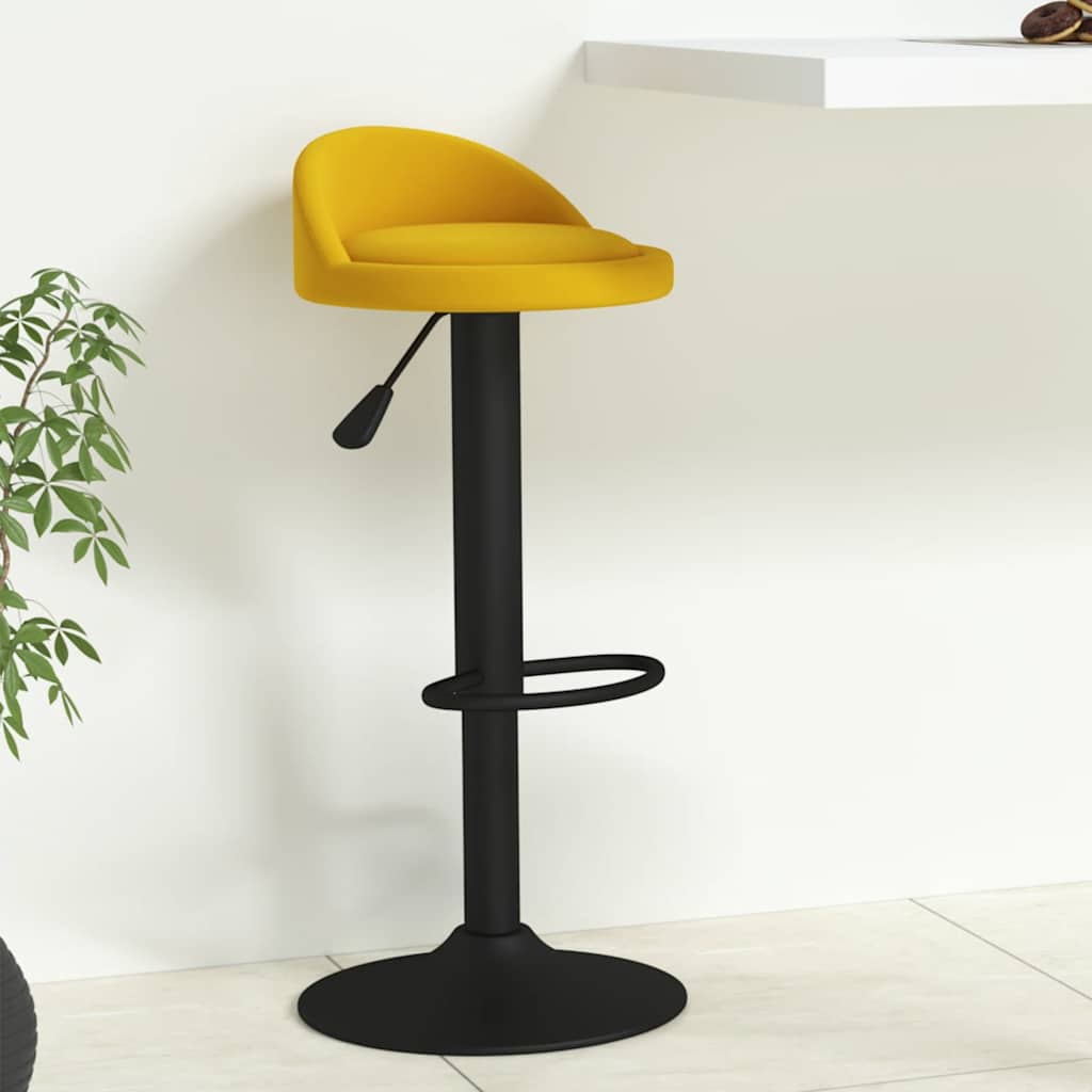vidaXL Taburete de cocina de terciopelo amarillo