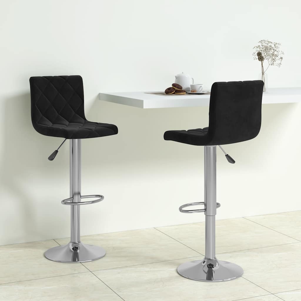 vidaXL Taburetes de cocina 2 unidades terciopelo negro
