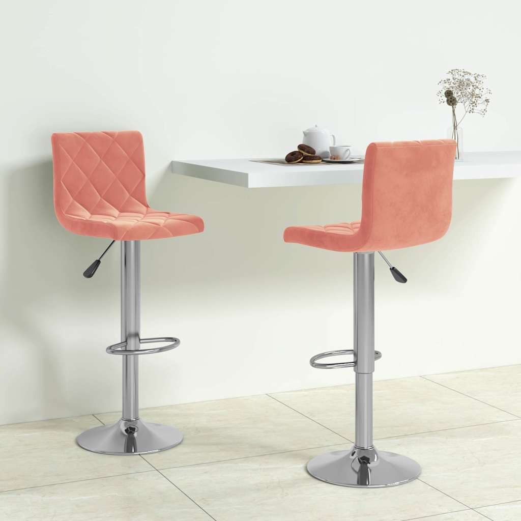 vidaXL Taburetes de cocina 2 unidades terciopelo rosa