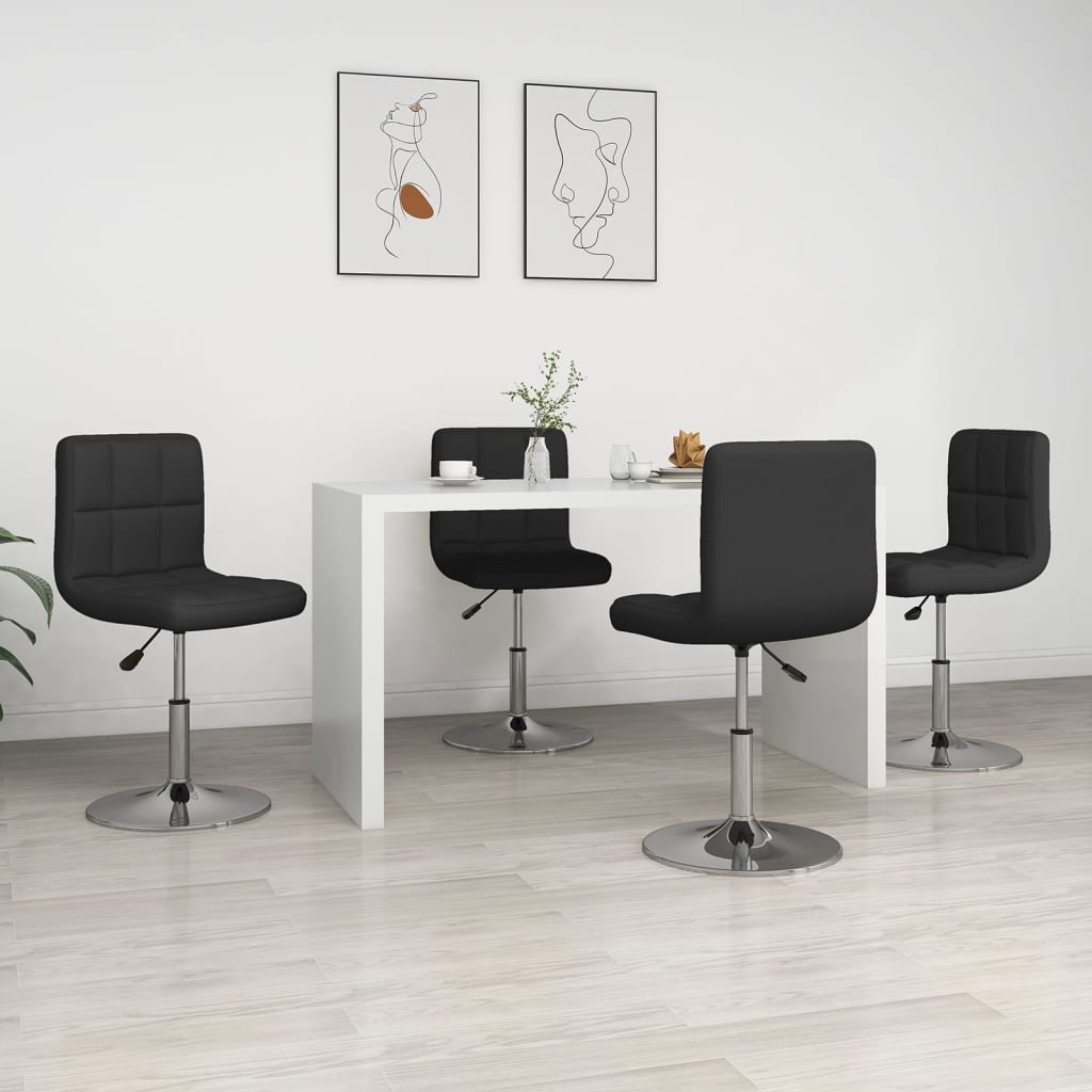 vidaXL Sillas de comedor 4 unidades cuero sintético negro