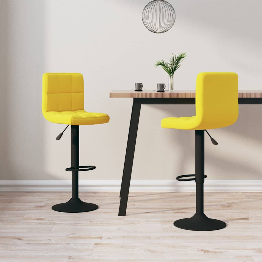 vidaXL Taburetes de cocina 2 unidades terciopelo amarillo mostaza