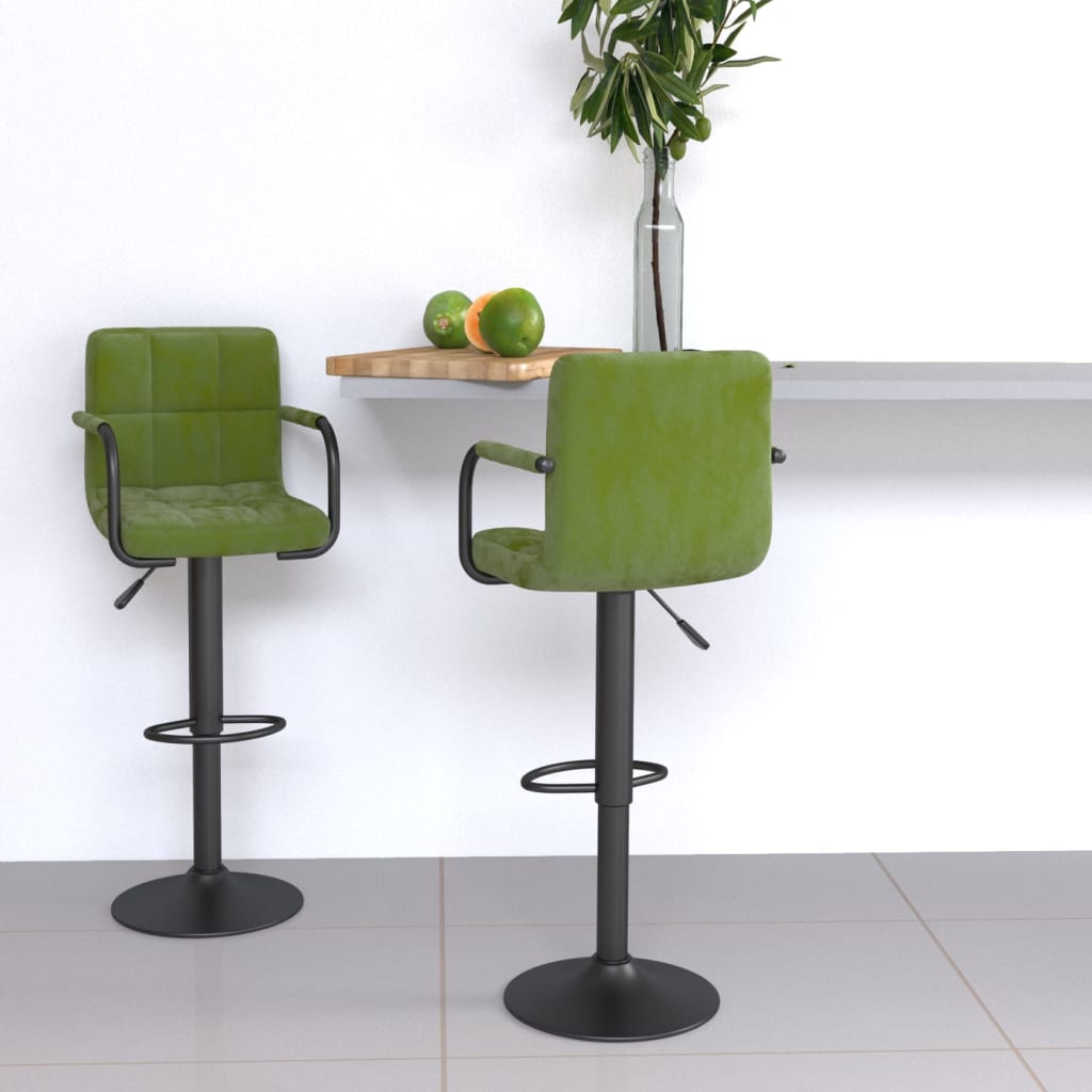 vidaXL Taburetes de cocina 2 uds terciopelo verde claro