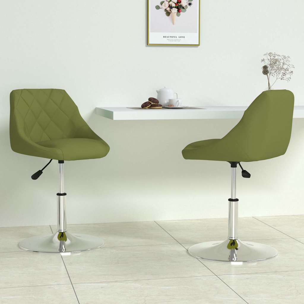 vidaXL Sillas de comedor giratorias 2 uds de terciopelo verde claro
