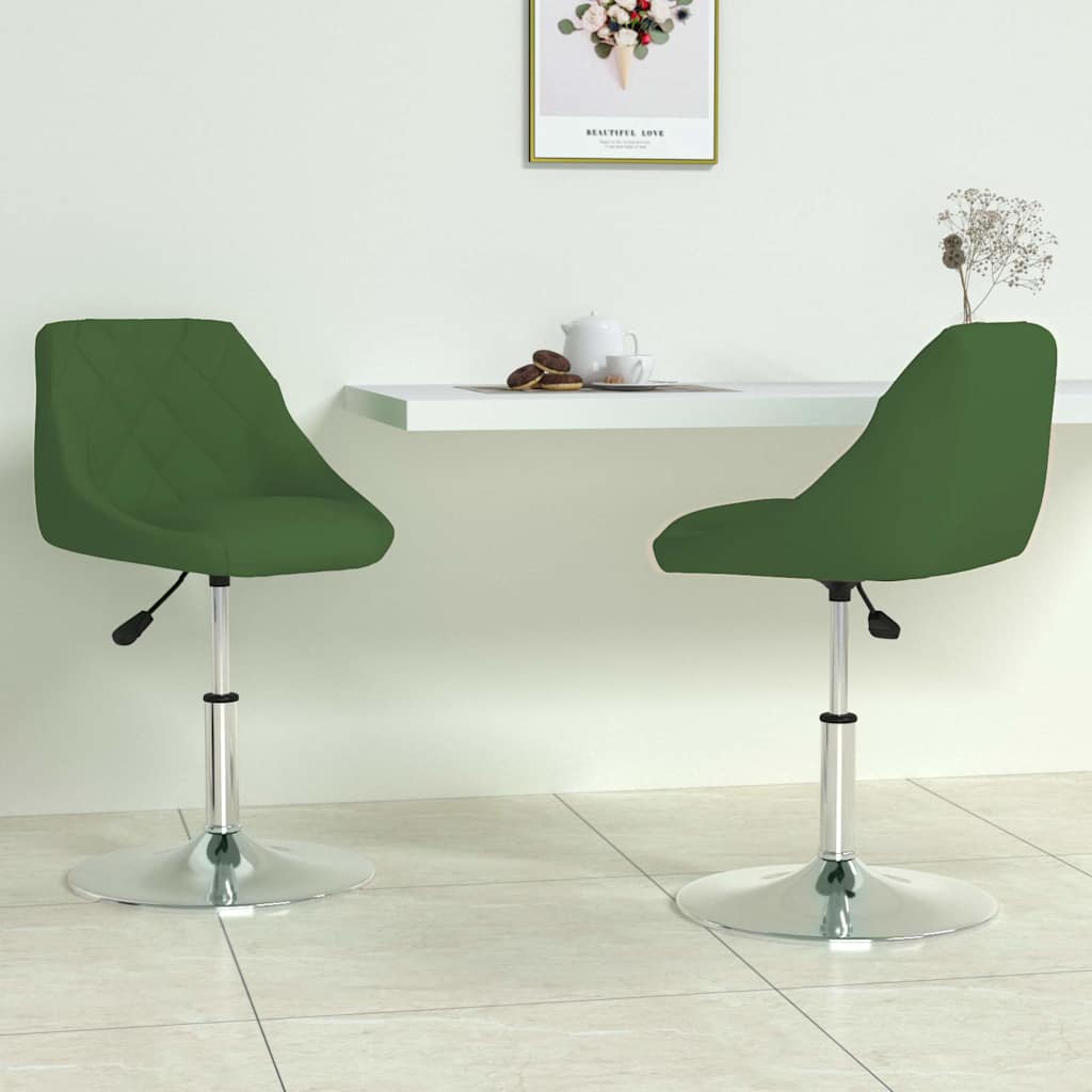 vidaXL Sillas de comedor giratorias 2 unidades terciopelo verde oscuro