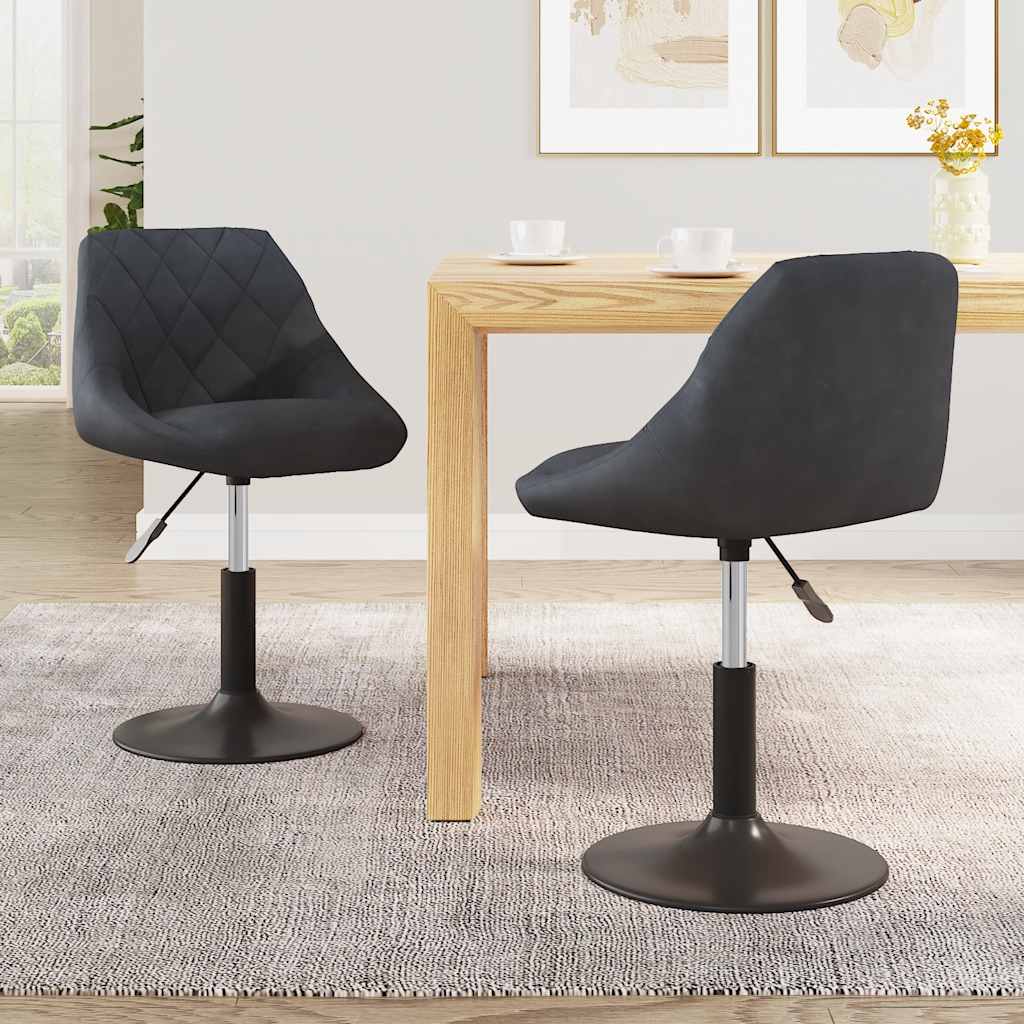 vidaXL Sillas de comedor giratorias 2 unidades terciopelo gris oscuro