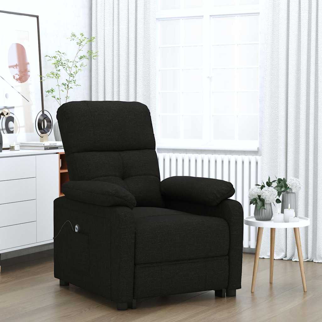 vidaXL Sillón reclinable eléctrico de tela negro