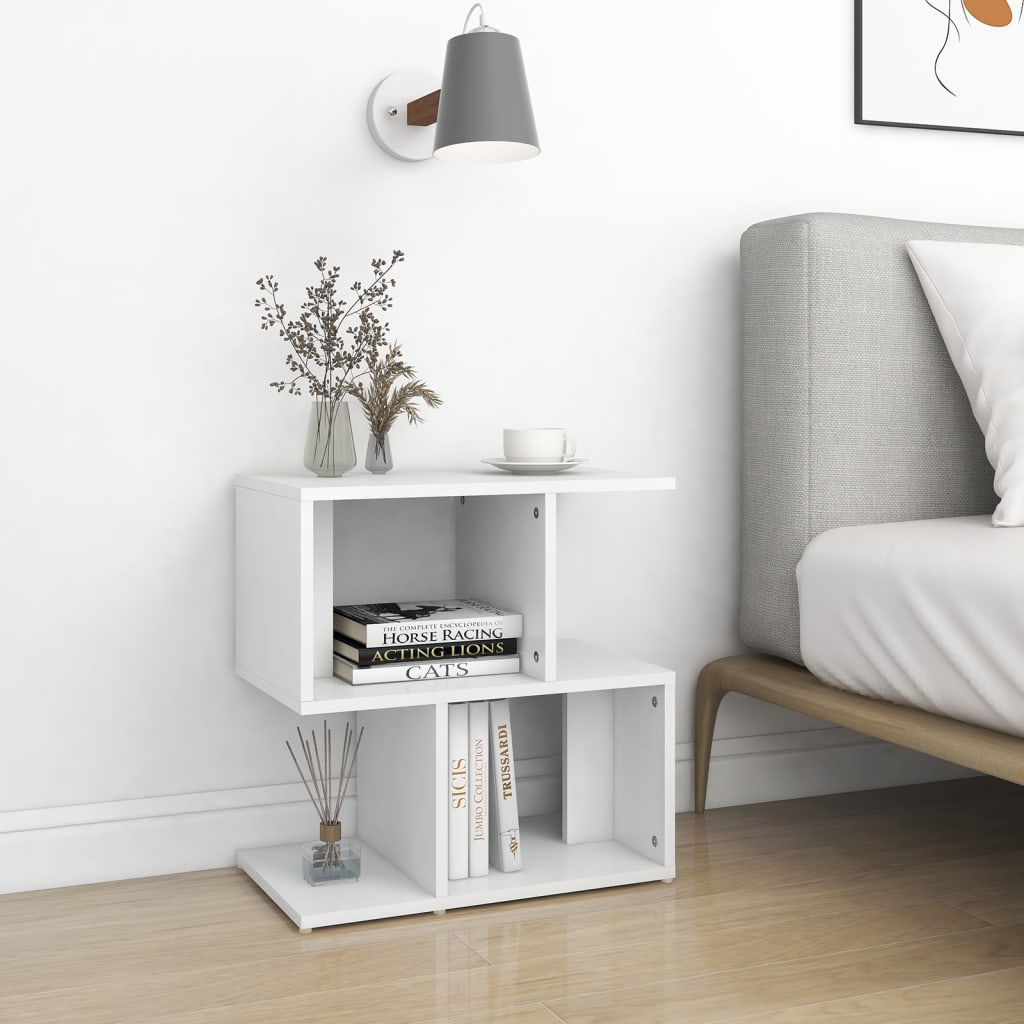 vidaXL Mesitas de noche 2 uds madera contrachapada blanco 50x30x51,5cm
