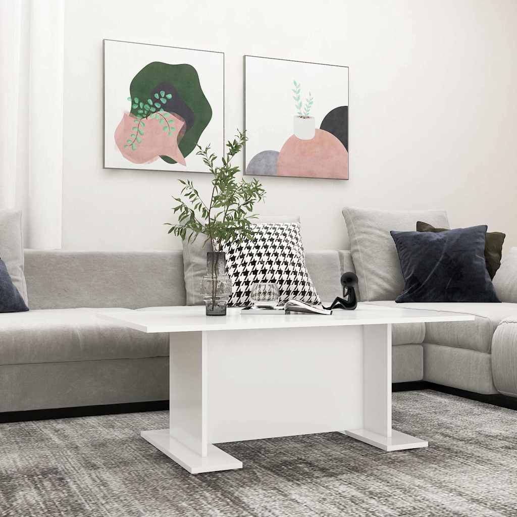 vidaXL Mesa de centro de madera contrachapada blanco 103,5x60x40 cm