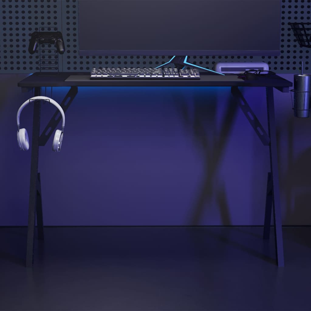 vidaXL Escritorio gaming con patas en forma de Y negro 110x60x75 cm