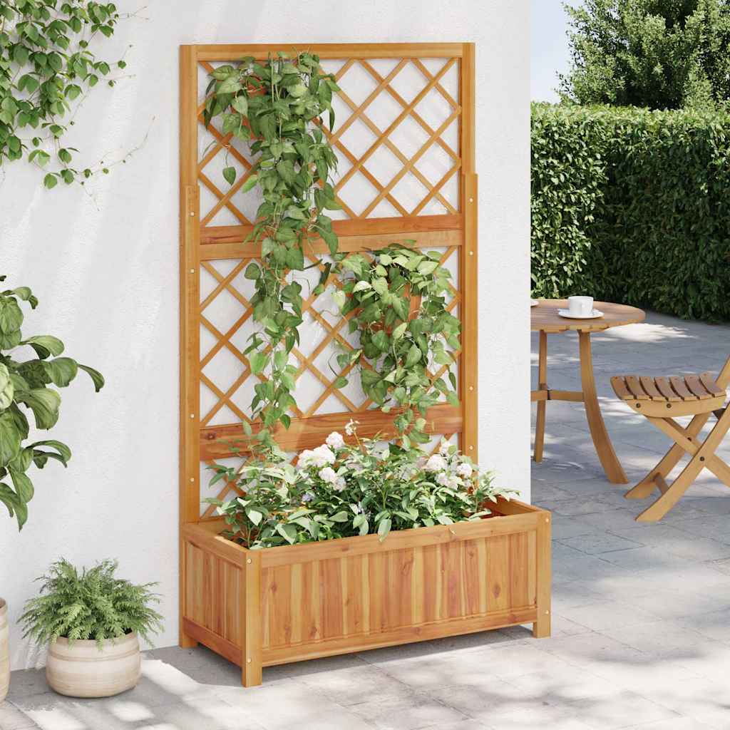 vidaXL Arriate con enrejado madera maciza de acacia 85x38x150 cm