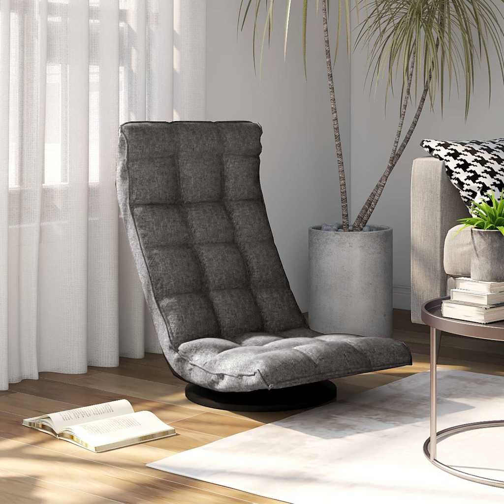 vidaXL Silla de suelo giratoria de tela gris claro