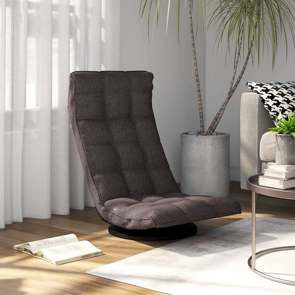 vidaXL Silla de suelo giratoria tela gris taupe