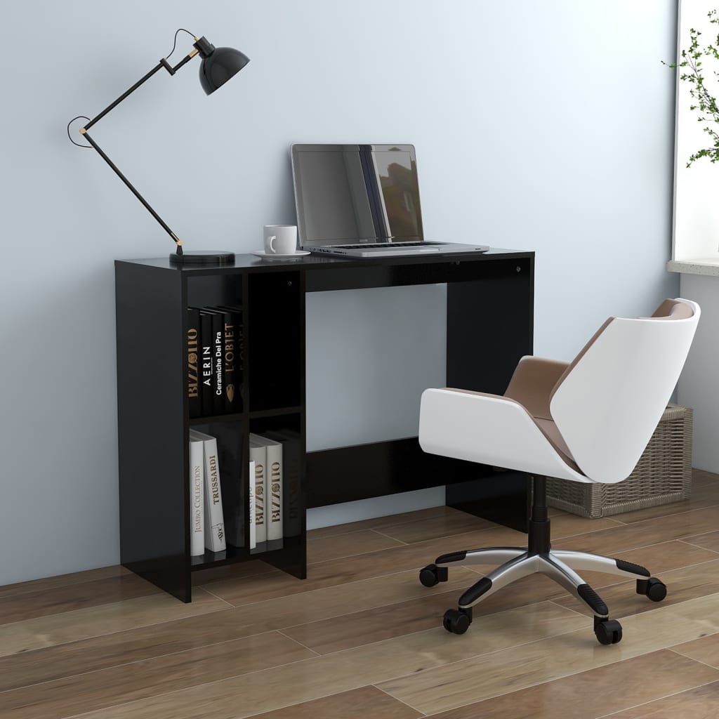 vidaXL Escritorio notebook madera contrachapada negro 102,5x35x75 cm