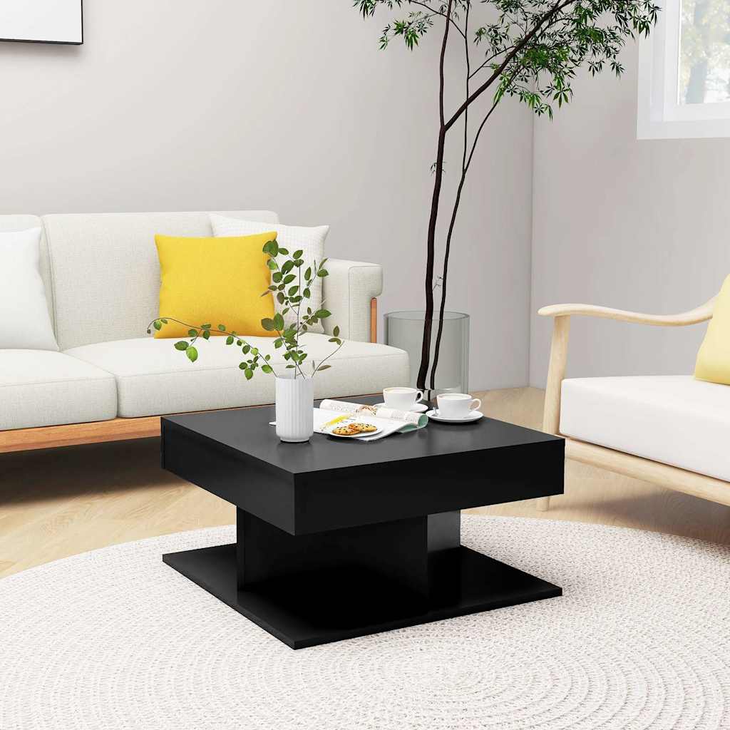 vidaXL Mesa de centro madera contrachapada negro 57x57x30 cm