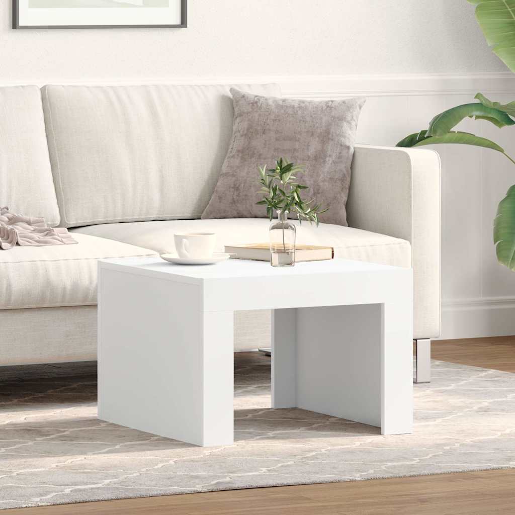 vidaXL Mesa de centro madera contrachapada blanco 50x50x35 cm