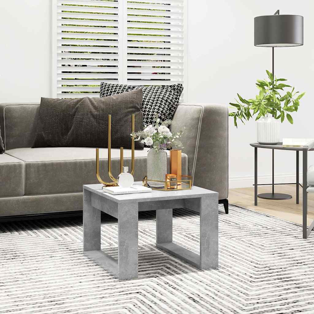vidaXL Mesa de centro madera de ingeniería gris hormigón 50x50x35 cm