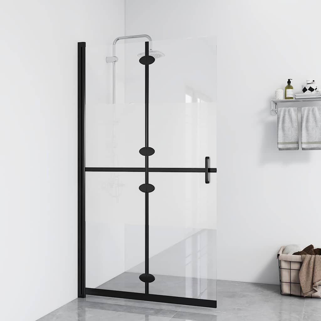 vidaXL Mampara de ducha plegable vidrio ESG medio esmerilado 90x190 cm