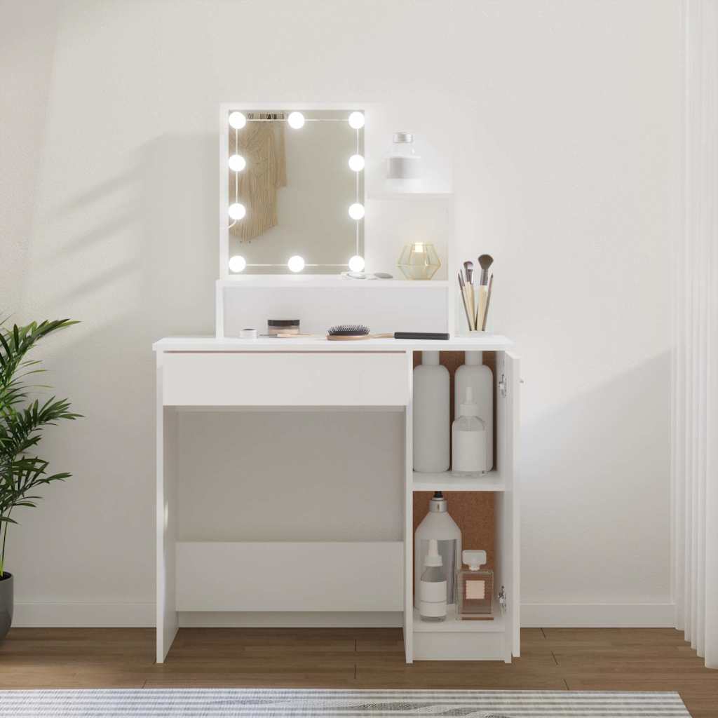 vidaXL Tocador con LED blanco 86,5x35x136 cm