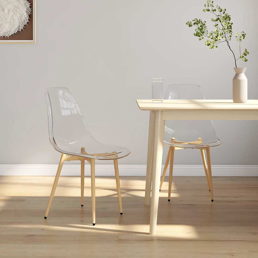 vidaXL Sillas de comedor 2 unidades transparente PET