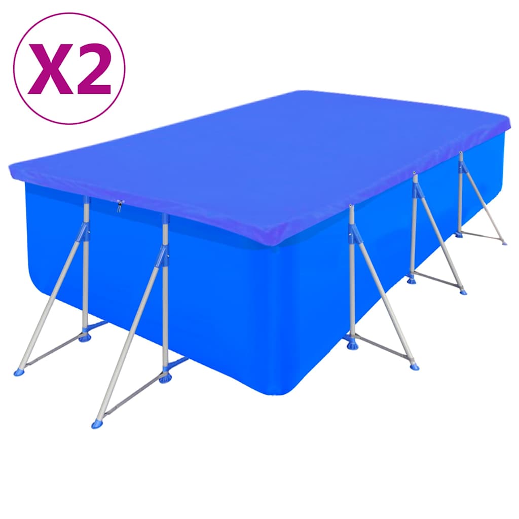 vidaXL Cubierta de piscina 2 unidades rectangular PE 400x207cm 90 g/m²
