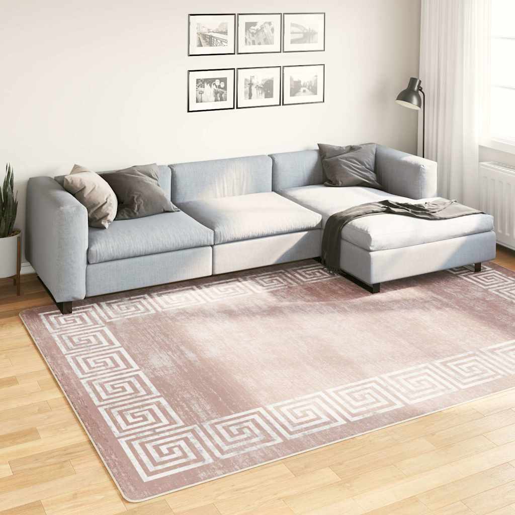 vidaXL Alfombra lavable beige 190x300 cm