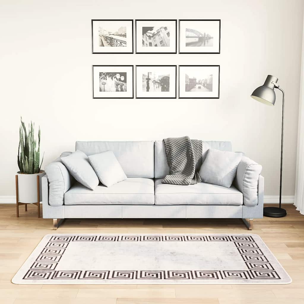 vidaXL Alfombra lavable beige claro 80x150 cm