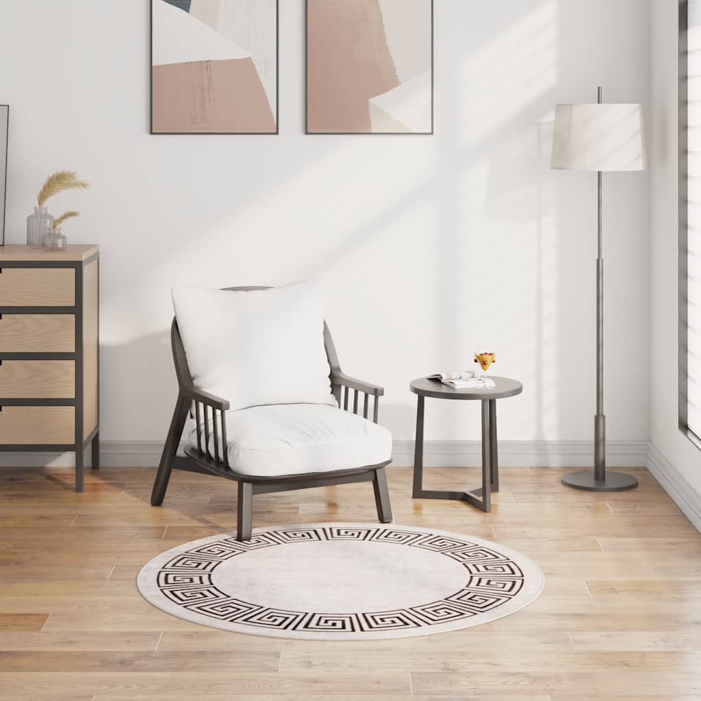 vidaXL Alfombra lavable antideslizante beige claro φ120 cm