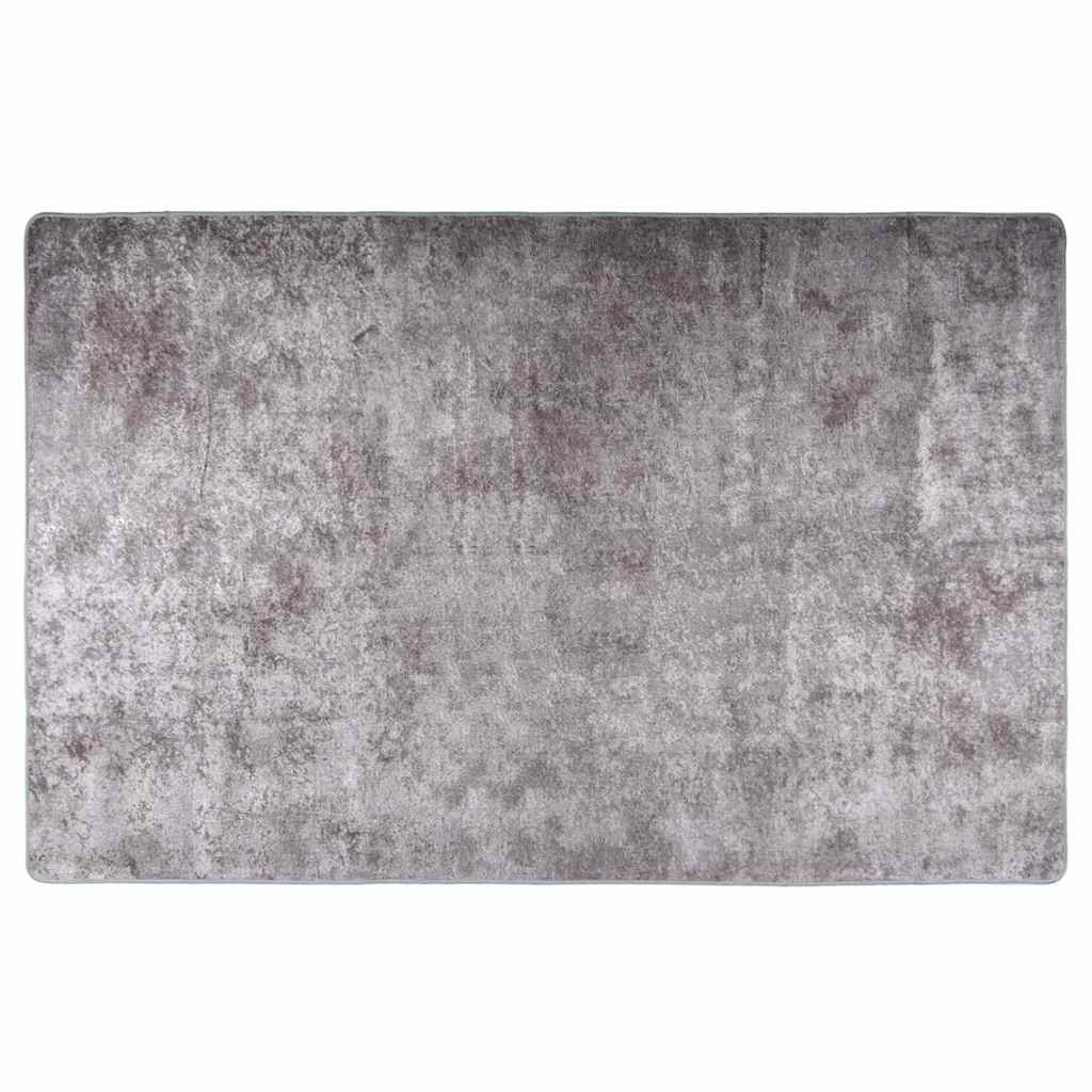 vidaXL Alfombra lavable gris 80x150 cm