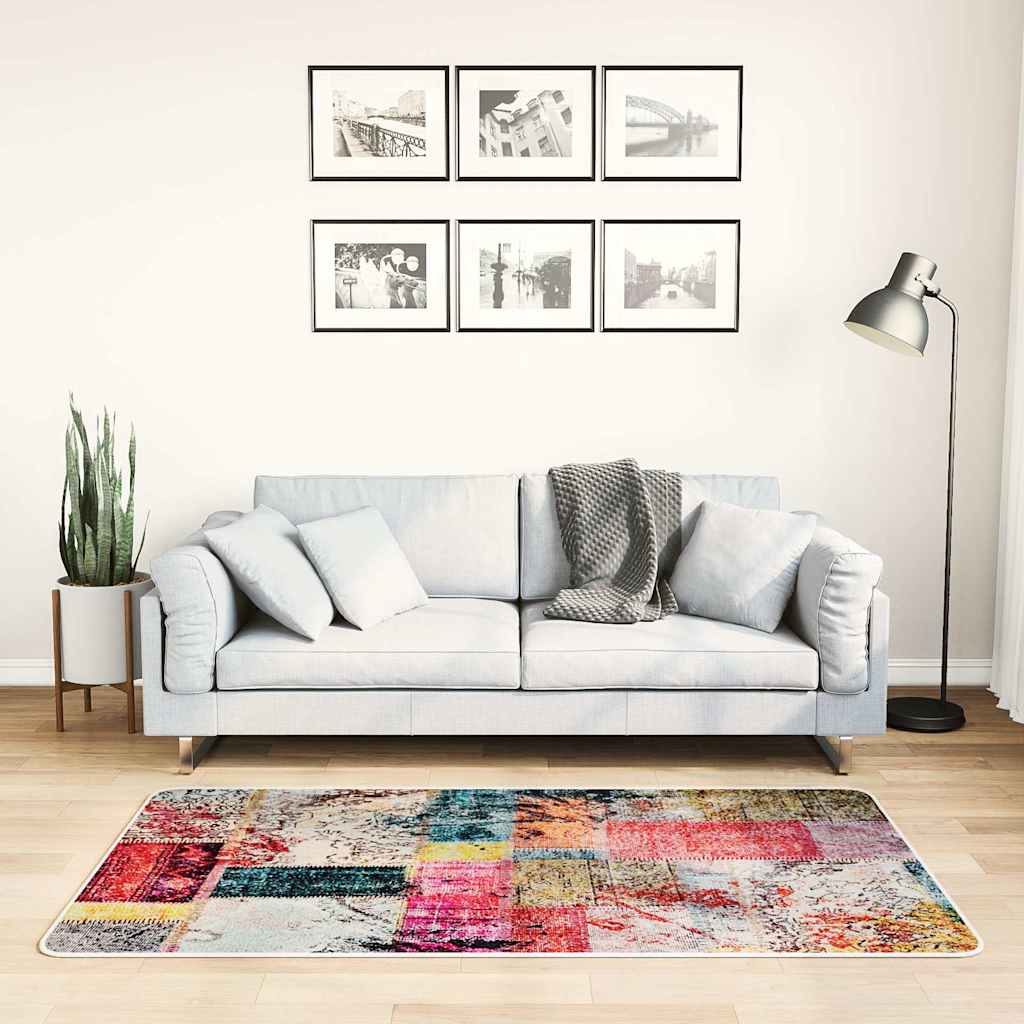 vidaXL Alfombra lavable patchwork multicolor 80x150 cm