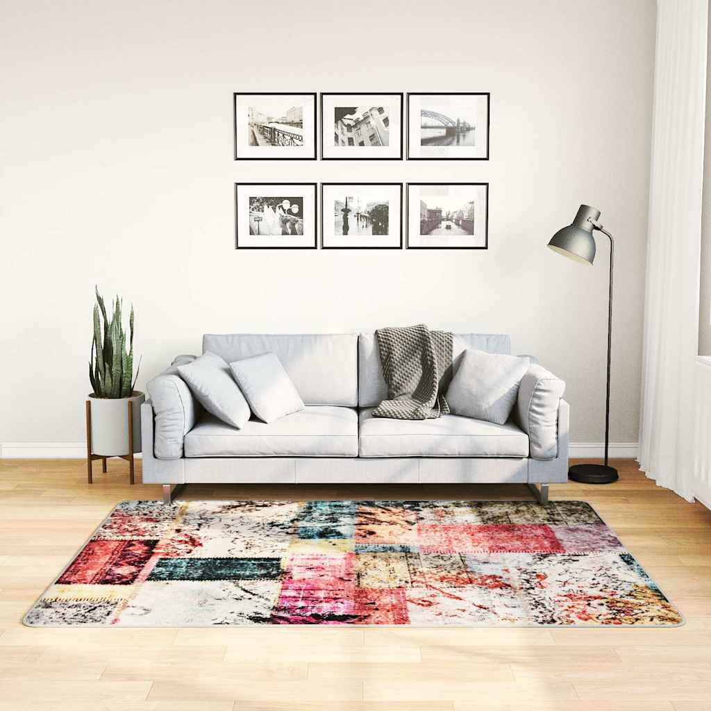 vidaXL Alfombra lavable patchwork multicolor 120x180 cm
