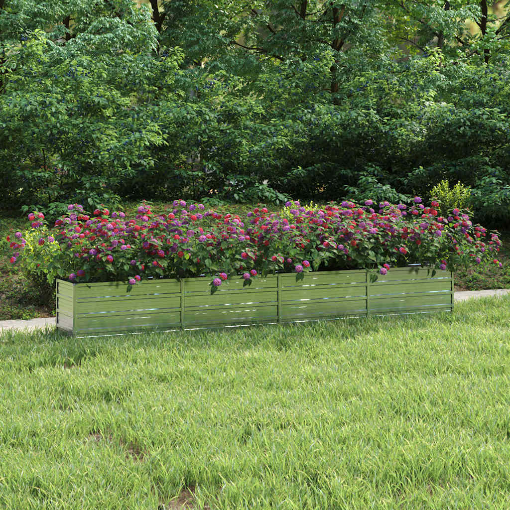 vidaXL Arriate de acero galvanizado plateado 320x40x45 cm